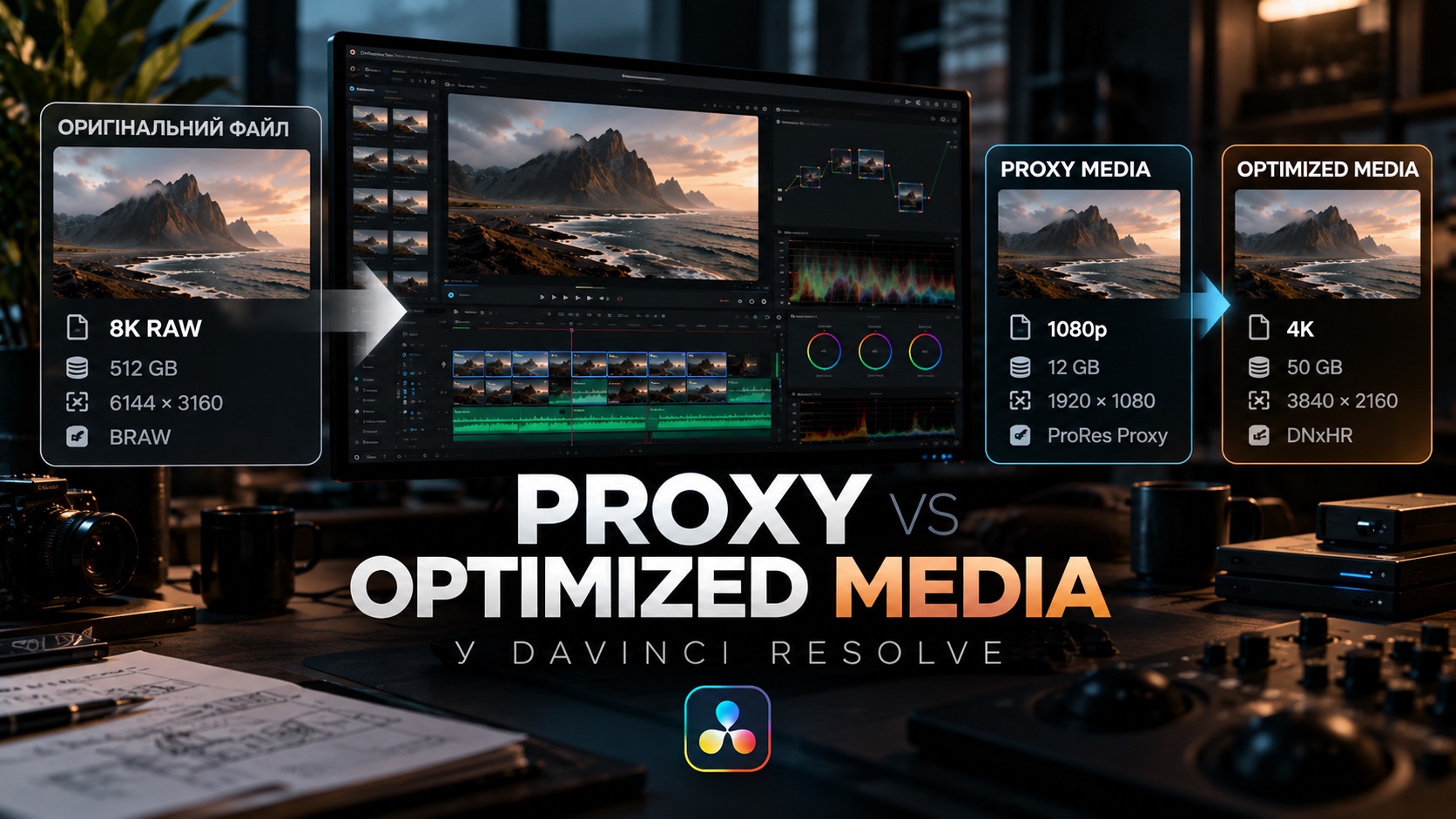 Proxy та Optimized Media у DaVinci Resolve